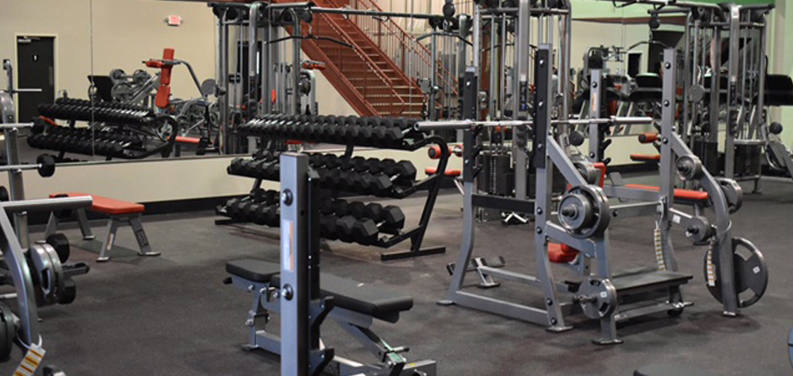 Sport equipment in gym for exercises